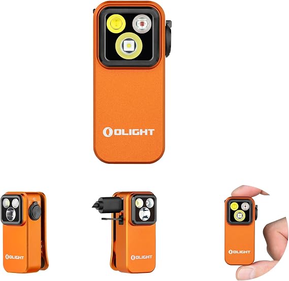 OLIGHT Oclip Pro Rechargeable EDC Clip-on Flashlight, Orange
