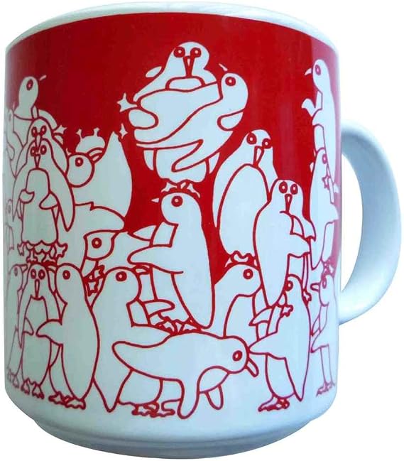 Taylor & Ng Animates Red Nitetime Penguins Mug 11 ounce