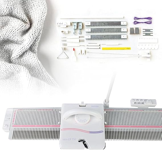 Knitting Machine, 6.5mm Mid Gauge Plastic Domestic Knitting Machine, 150 Stitches, Hand Sweater Knitting Machine Kit for Most Hand Knitting Yarn