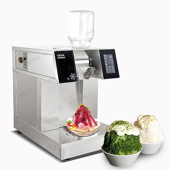 Kolice Commercial Automatically Electric Ice Crusher Shaver, Snow Flake Ice Shaver Machine, Snow Cone Maker Machine, 407lbs/day, Water Cooling, for Commercial, Household Use