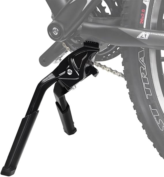 BV Bike Stand Heavy Duty for 24"-28" E-Bike - Bike Kickstand Supports Up to 77 lbs - Adjustable & Foldable Kickstand for Adult Bike with Center Mount & Secure Support - Strong & Durable for Ebikes