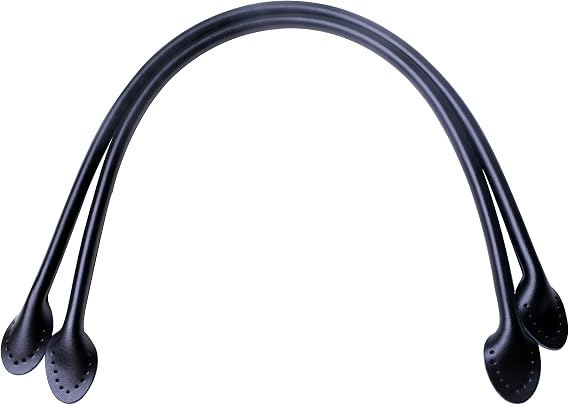 Wento Pair 24'' Genuine Leather Purses Straps with Ear Shape End,Punch Hole Ready,Real Leather Bag Handles,Replacement Purse Straps,Handbag Bag Wallet Straps WT0003 (24'', Black)...