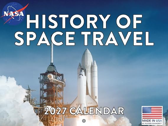 Space Travel NASA Calendar 2027 Rocket Monthly Wall 12 Month Astronomy Gifts For Science Lovers | American Made In The USA