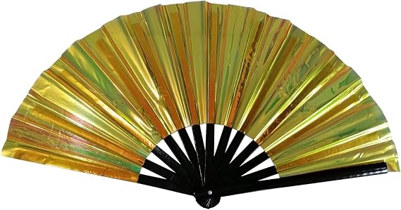 QCWN Large Folding Hand Rave Fan,Boots on The Ground Fan, Clap Fans for Raves, Halloween,Disco Party,Home Decoration, Rainbow Outfits for Women & Festival Accessories