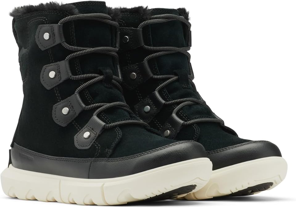 Sorel Women's Explorer II Joan Faux Fur Waterproof Boot - Black, Fawn - Size 6