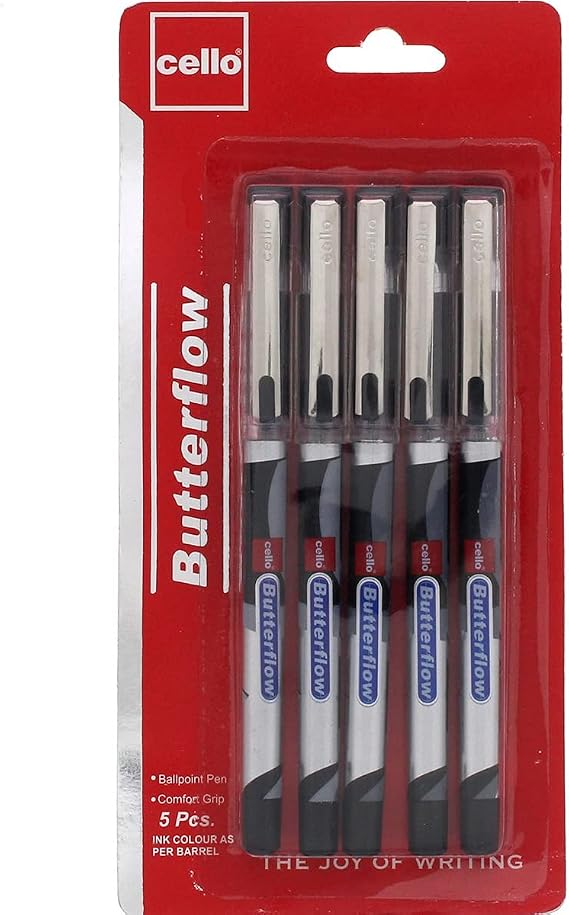Cello Butterflow Black Ball Pen ( Pack Of 10 )