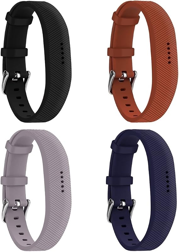 Compatible with Fitbit Flex 2 Bands, With Watch Buckle Comfortable Soft Silicone Wristband Adjustable Sport Strap Replacement for Fitbit Flex 2 Fitness Tracker (4 Pack)