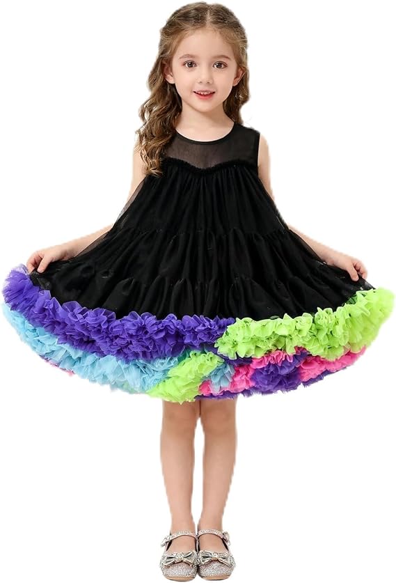 Princess Tutu Dress for Toddler Girls - 3-Layer Tulle Skirt with Soft Lining for Birthday