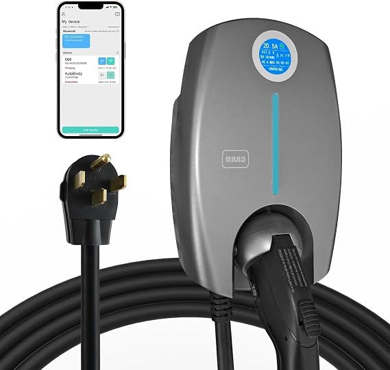 EP Home Smart Level 2 EV Charger, 40 Amp, 240V, NEMA 14-50 Plug, 25 Ft Cable, Wall-Mounted Indoor/Outdoor Electric Vehicle Charging Station for All EVs, ETL