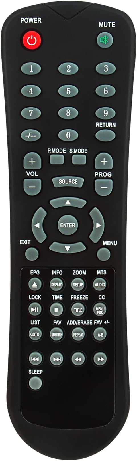 Replacement Remote Applicable for Naxa TV DVD Combo NTD-1552 NTD-1553 NTD-1554 NTD-1952 NTD-1351 NTD-1355 NTD-1956 NTD-1955 NTD-2255 NTD-2252 NTD-2457-A NTD-2460A NTD-1356 NTD-2457A NTD-135 NTD1553