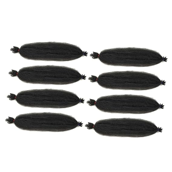 8pcs Synthetic Afro Curly Braiding Hair Extensions for Women Pre-twisted Wavy Wig Natural Look for Cosplay Halloween and Parties