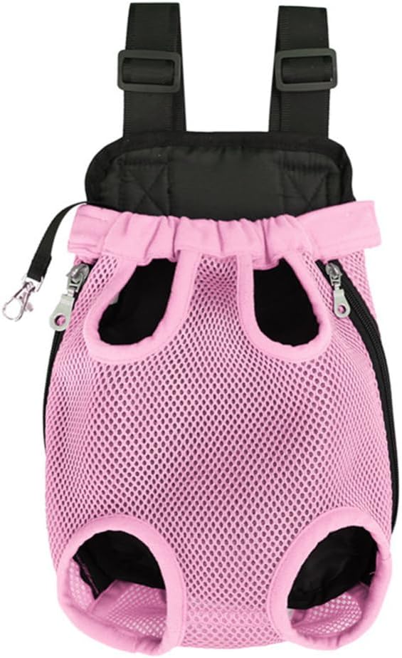Pet Carrier Backpack, Adjustable Cat Front Travel Bag, Pet Legs Out Ventilated Dog Chest Carrier with Hook and Loop for Camping Hiking Travel Puppy