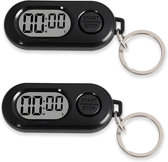 2PCS Keychains Stopwatch, Stop Timer Keychain, Mini Small Stopwatch