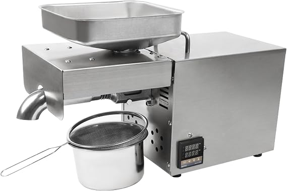 Automatic Oil Press Machine Stainless Steel Presser Intelligent Control Hot/Cold Oil Press for Nuts Walnut Linseed Olive Kernel Almond Rapeseed Sesame (1500W(2 kg per hour))