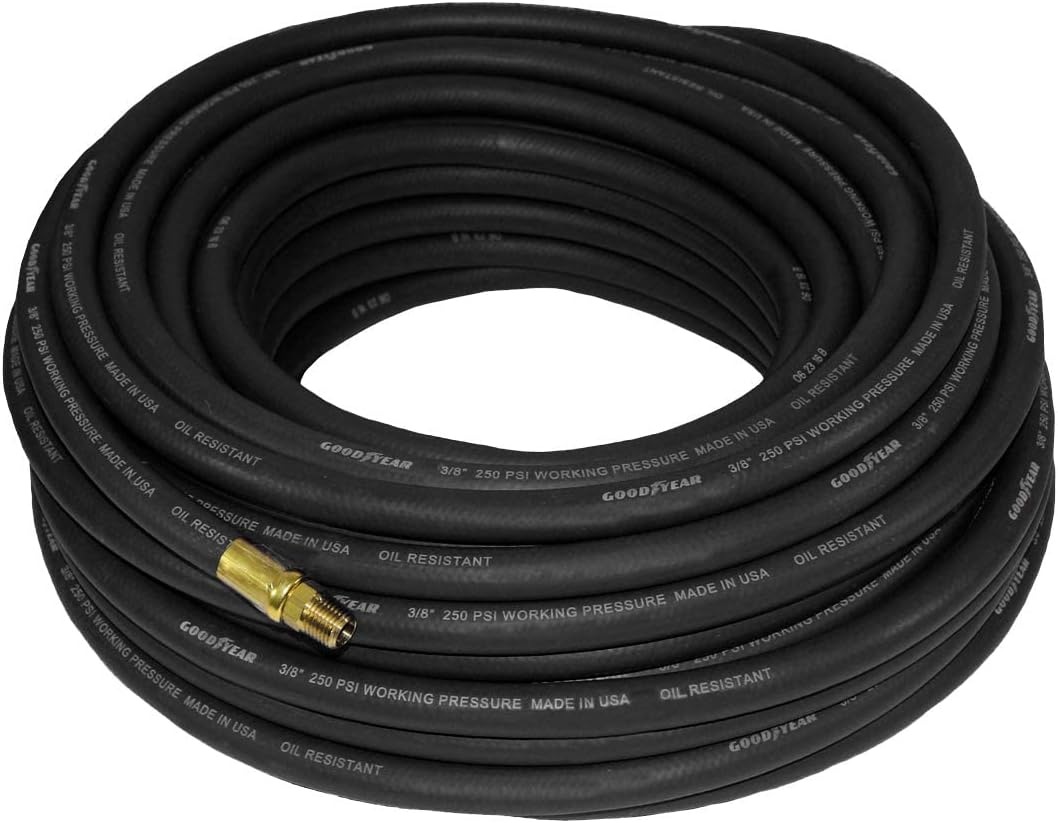 Goodyear Rubber Air Hose - 38in. x 50ft. Black
