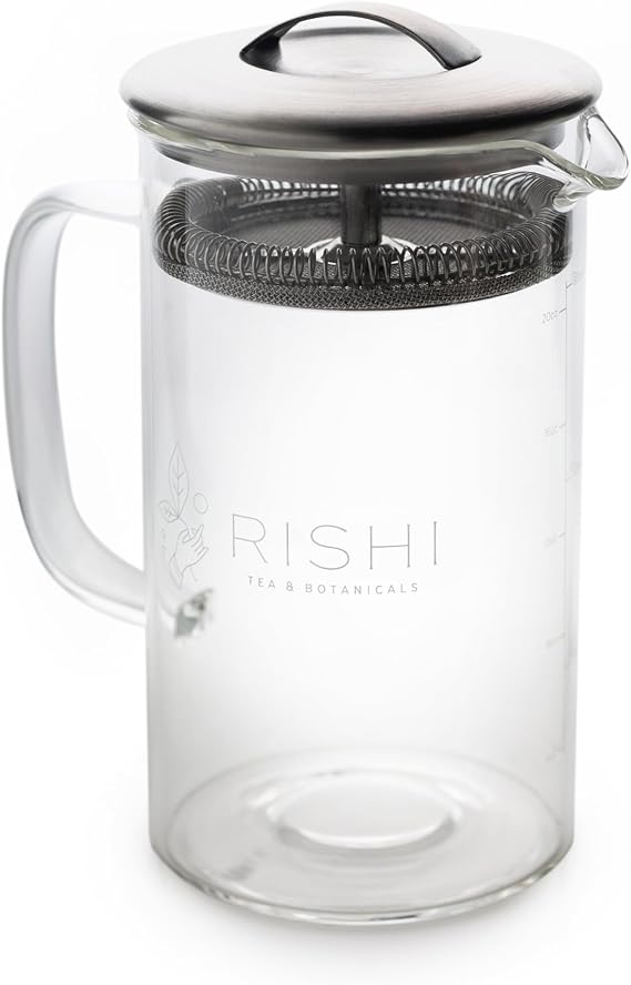 Rishi Tea Simple Brew Teapot for Loose Tea, Borosilicate Glass, 600ml | Borosilicate Glass Teapot, Built-In Strainer, Everyday Teaware, Easy to Clean, Sustainable, For Loose Leaf Tea