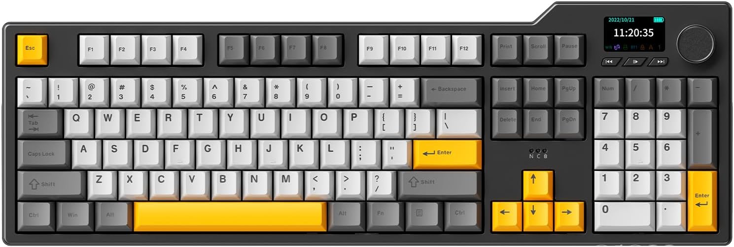 Coverzone Ajazz AK35i V3 Wireless Mechanical Gaming Keyboard-Gasket Body Structure BlackAvacado Switch with Dynamic RGB-TFT Screen