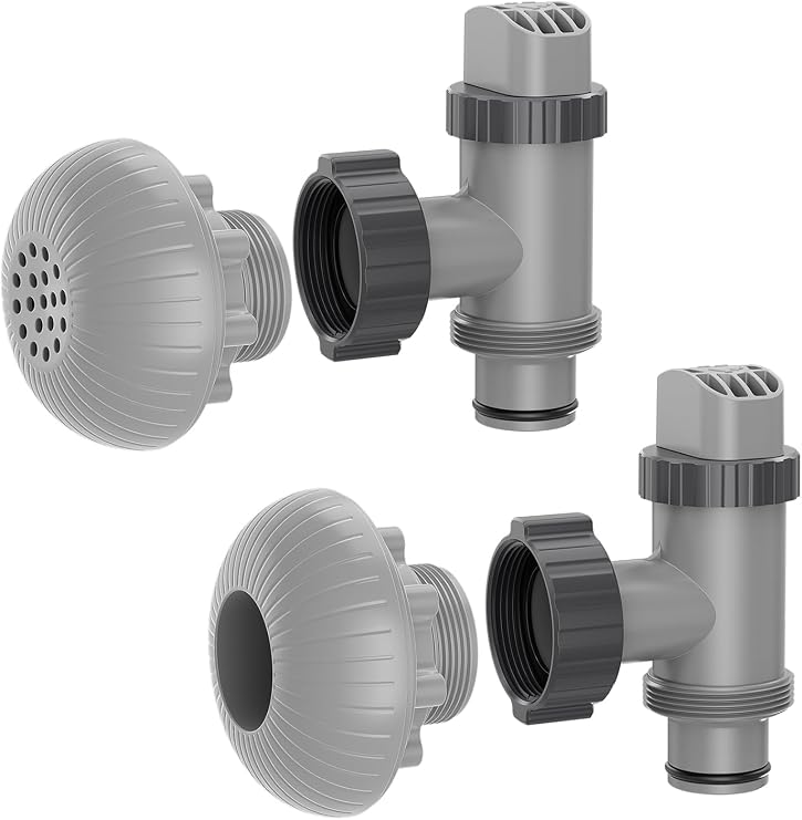 SHAPON Above Ground Pool Inlet & Outlet Kit with Plunger Valve