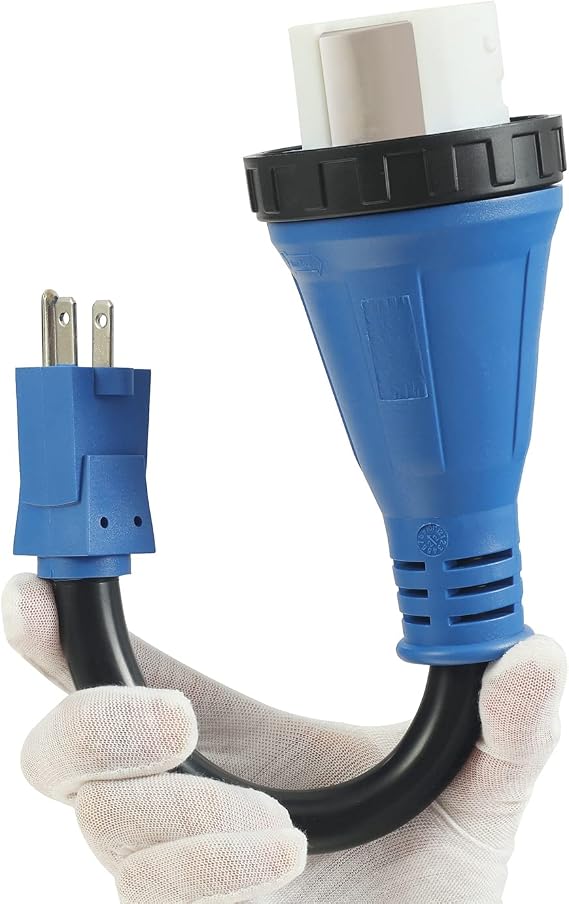 50 Amp to 15 Amp RV Power Adapter Cord NEMA 5-15P to SS 2-50R,125V 1875W