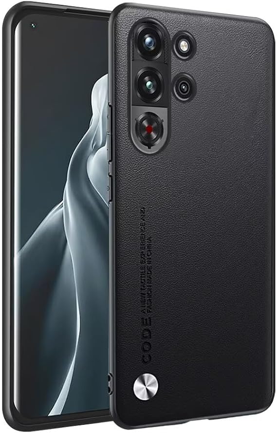 HAFFAN Phone Case Protective Cover Designed for Smartphone, Compatible with RedMagic 10 Pro (6.85" inches), Imitation Leather Style - Black