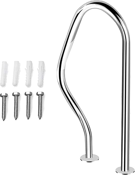 Pool Handrail,Easy Mount Hand Rail Safe Non-Slip Swimming for Water Parks Inground Pools Entrances