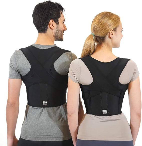 URBN New E Posture Corrector for Women and Men | Adjustable Corrector with Back Brace Support | Custom Comfortable Fit (Kids)