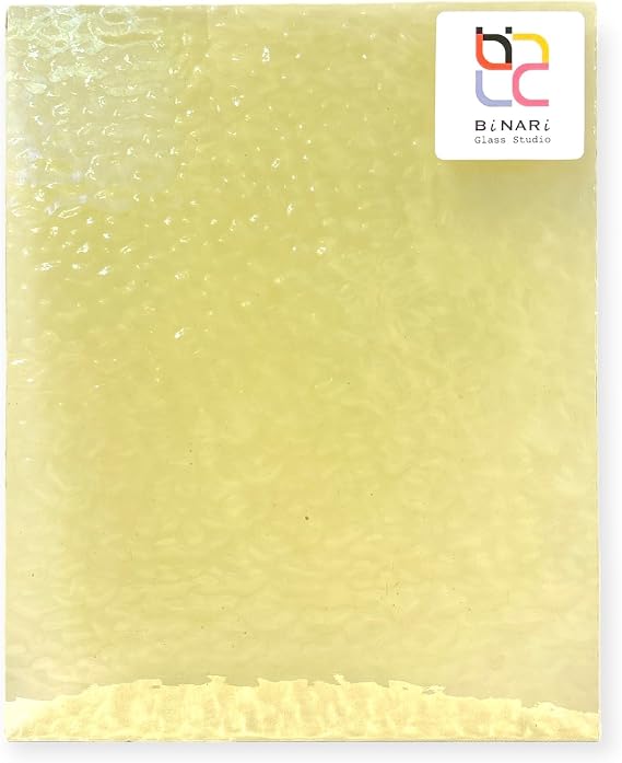 Wissmach Stained Glass Sheet and Mosaic Glass: Pale Yellow Green, English Muffle (8"x6"-1 Sheet) | Curated by BiNARi Glass Studio