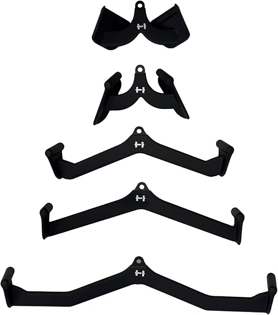 HulkFit Heavy Duty Lat Pulldown Cable Machine Pronate Supinate Neutral Grip Bar Attachment and Accessories for Power Cage Rack - Black