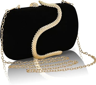 Velvet Evening Clutch Purses for Women Formal Evening Bag for Wedding Party Snake Clutch Bride Purse