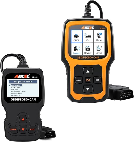 ANCEL AD410 Enhanced Vehicle Code Reader with ANCEL AD310 Universal OBD II Scanner