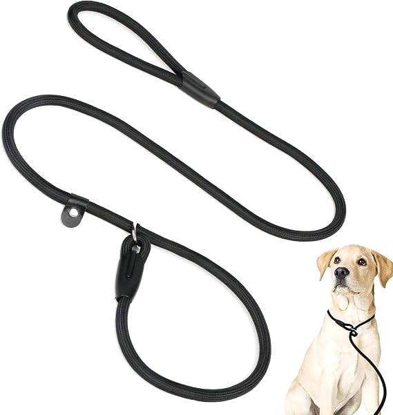 Dog Slip Lead - Durable Strong Training Leash, 150 cm Long Adjustable Pet Lead, No Collar or Harness Needed for Small Dogs