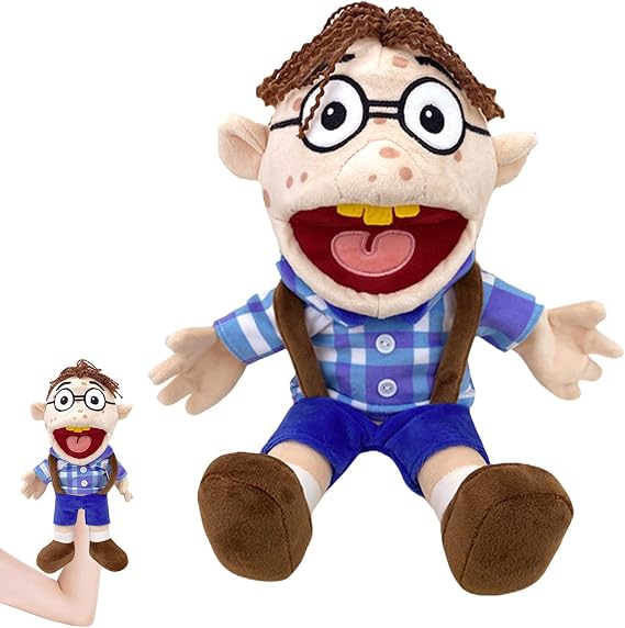 Hand Puppets, Jeffy Puppet for Kids, Funny Sml Puppet Plush Toy Doll with Working Mouth for Role Play, Soft Hand Puppets Family Toys for Girls Boys kids Gift