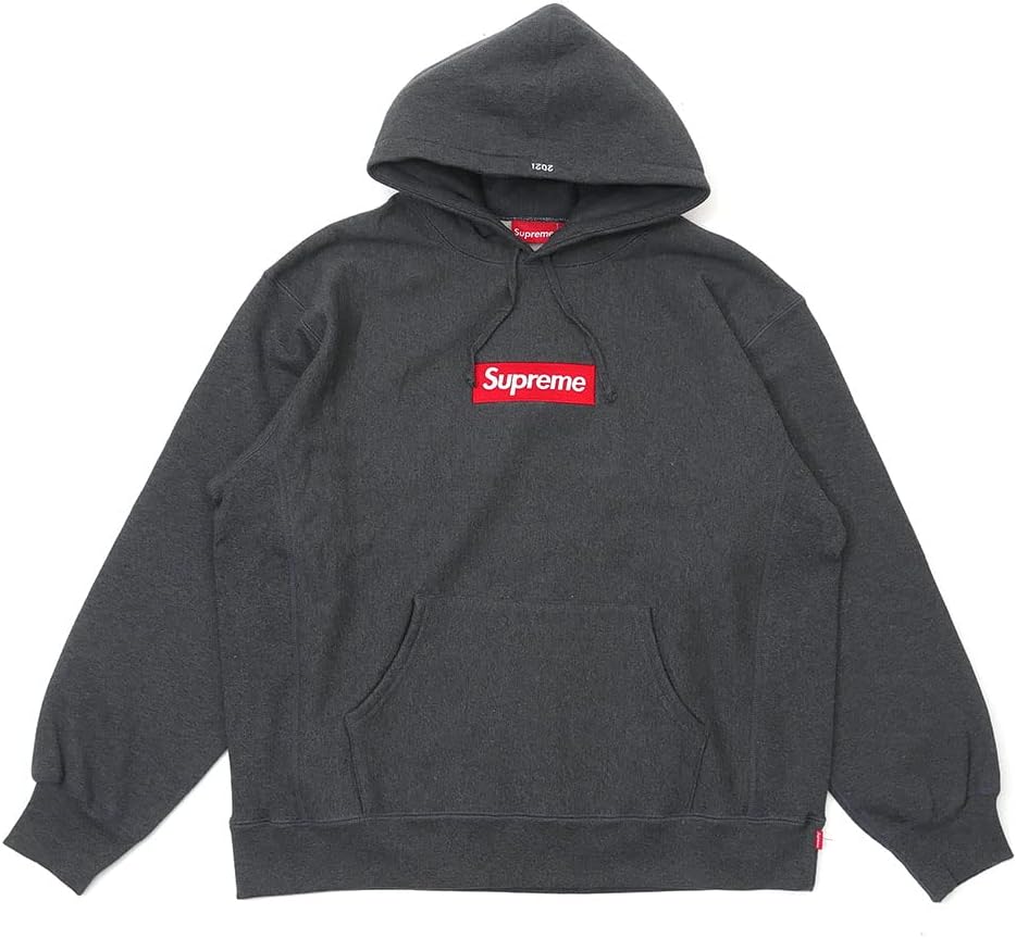 SUPREME WASHED Navy Box Logo Hooded Sweatshirt
