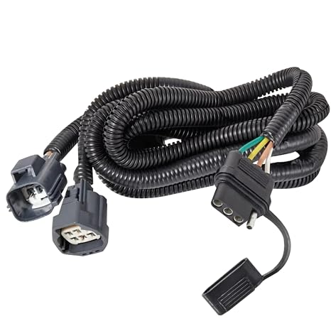 MECMO 4-Pin Trailer Wiring Harness for Jeep Wrangler JK JKU 2007-2018, Tow Hitch Wiring for Rubicon Sahara Sport Unlimited 2-Door 4-Door Trailer Light Connect Custom 4 Way Plug and Play T-Connector