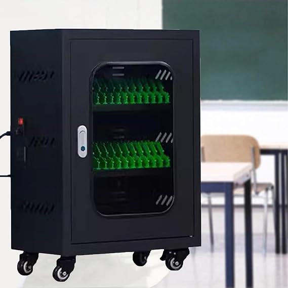 Smartphone Charging Cabinet, Rechargeable USB Mobile Phone Storage Trolley, Mobile Phone Charging Station for Airport School Company,30slots