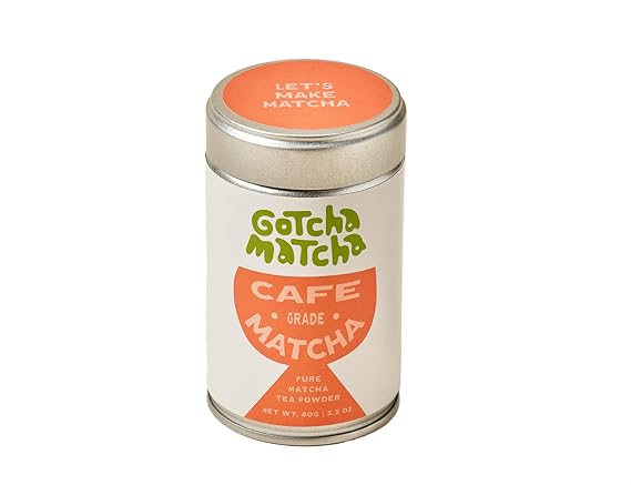 Gotcha Matcha 100% pure- Authentic Japanese matcha- Premium Cafe Grade Matcha - No Sugar- 80g tin- BPA free