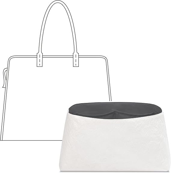 FANJIプロジェクトトートバッグオーガナイザーインサート GOYARD Hardy ペットキャリアハンドバッグ用、カスタムフィット プレミアムスレートグレー 軽量 防水 ハンドバッグインサート カップホルダーアクセサリー付き