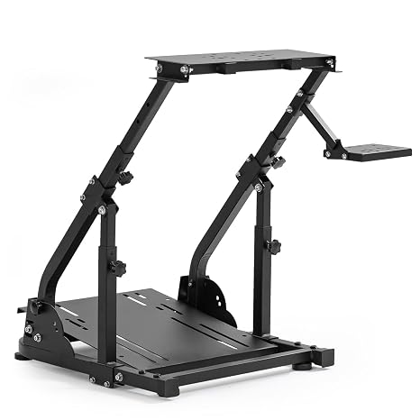 Dardoo Racing Wheel Stand, Height Adjustable And Foldable Add Reinforcement Bars, Fit For Logitech G27 G29 G920, for Thrustmaster, Steering Wheel Stand Can Upgrade The Cockpit