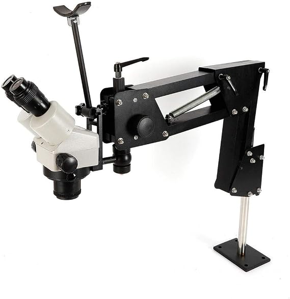 Multi-Directional Microscope,Microscope Gem Diamond Setting Machine with Stand, 7X-4.5X Inlaid Mirror Multi-Directional Micro-Setting Microscope Jewelry Tools(USA Stock)