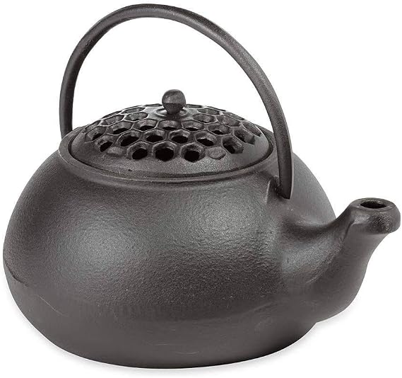 Plow & Hearth Honeycomb Wood Stove Steamer Kettle | Cast Iron Fireplace Humidifier | Matte Black | Rust Resistant | Decorative Functional Alternative to Electric Humidifiers | 3 QT Capacity