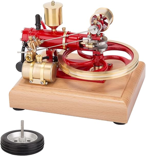 Verbrennungsmotor Modellbau Mini Motor Bausatz 1.9CC Viertaktmotor Bausatz Horizontal Einzylinder Motor Benzinmotor Modell für Dreirädrige Fahrzeuge Spielzeuggeschenk