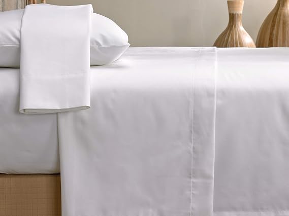 Marriott Signature Sheet Set - Luxury Hotel - Soft, Breathable 300 Thread Count Cotton Blend Linens - White - Includes Flat Sheet, Fitted, and 2 Pillowcases - King