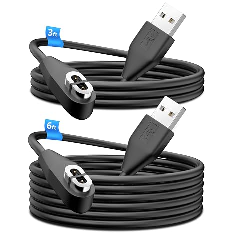 ANMONE 3.3ft & 6ft Shokz Charging Cable [2 Pack Black] aftershokz Headphones Charger Replacement Magnetic Cable for Aeropex AS800, OpenRun, OpenRun Mini, OpenRun Pro, OpenComm Long USB Charge Cord
