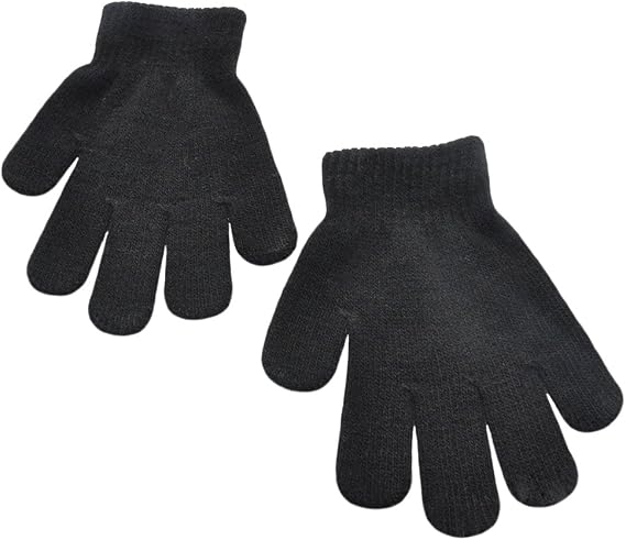 Little Kids Solid Winter Knitted Full Finger Gloves, 3-8 Years Old
