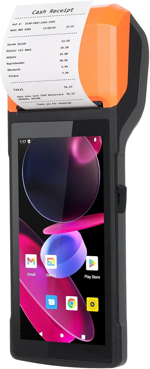 Android 14.0 PDA Handheld POS Terminal 2D Barcode Scanner Data Collector Inventory Machine 4G WiFi BT Mobile Computer with 5.5" Touchscreen 5MP Camera for Warehouse Inventory Logistics Retail