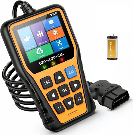 OBD2 Scanner Professional Car Code Reader with Voltage Test for Check Engine Light for All OBDII Protocol Vehicles Since 1996, Yellow