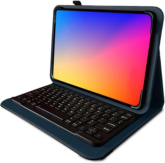 Navitech Blue Rotational Bluetooth Keyboard Case Compatible With GOODTEL 10.1" Tablet