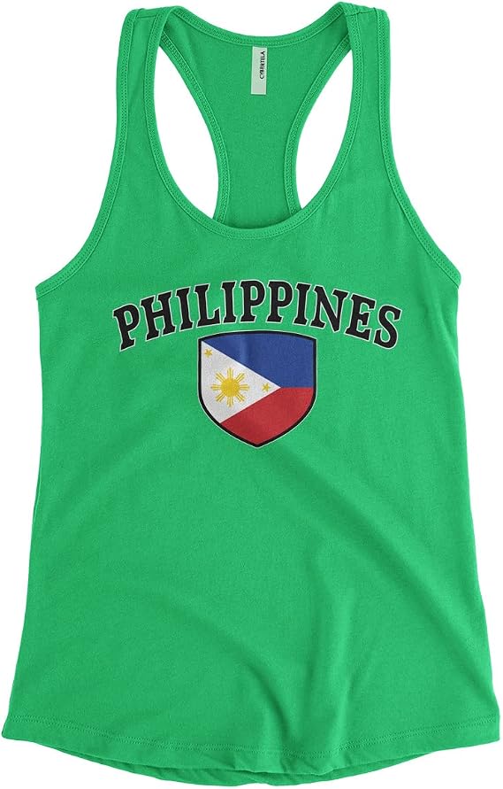 Women's Filipino Philippines Flag Crest Shield Racerback Tank Top