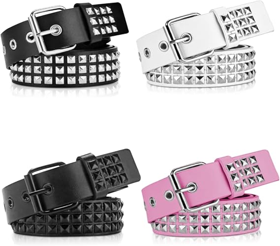 Studded Belt Kit, Y2k Alt Punk Emo Grunge with Grommet Bright Metal Belts for Women Men