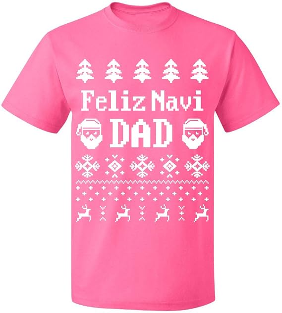 Merry Christmas Feliz Navi DAD Men's T-Shirts Crew Neck Tee Shirts